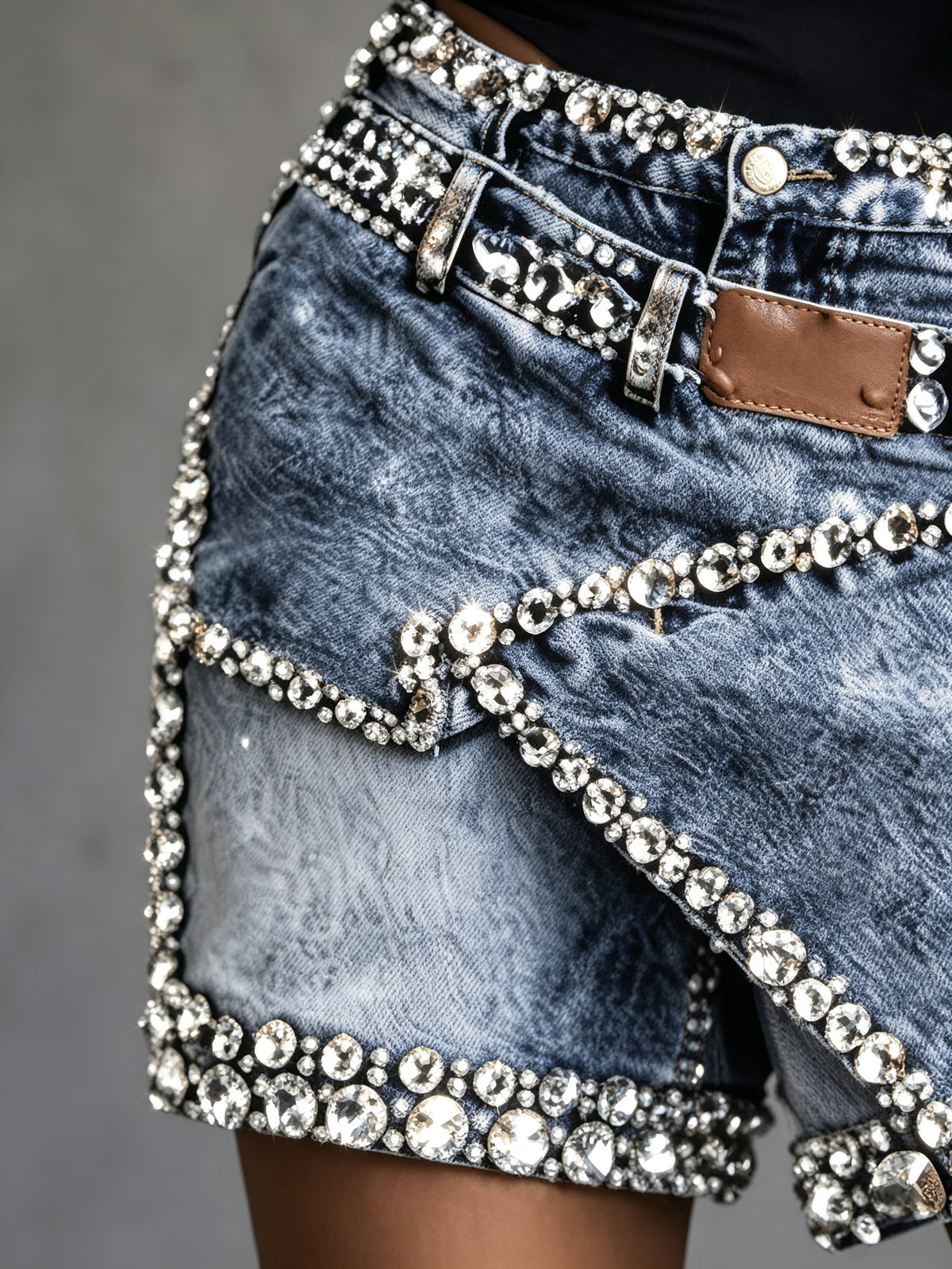 Rhinestone Denim Shorts