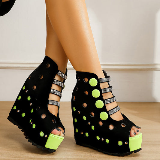 Peep-toe High-heeled Sandals