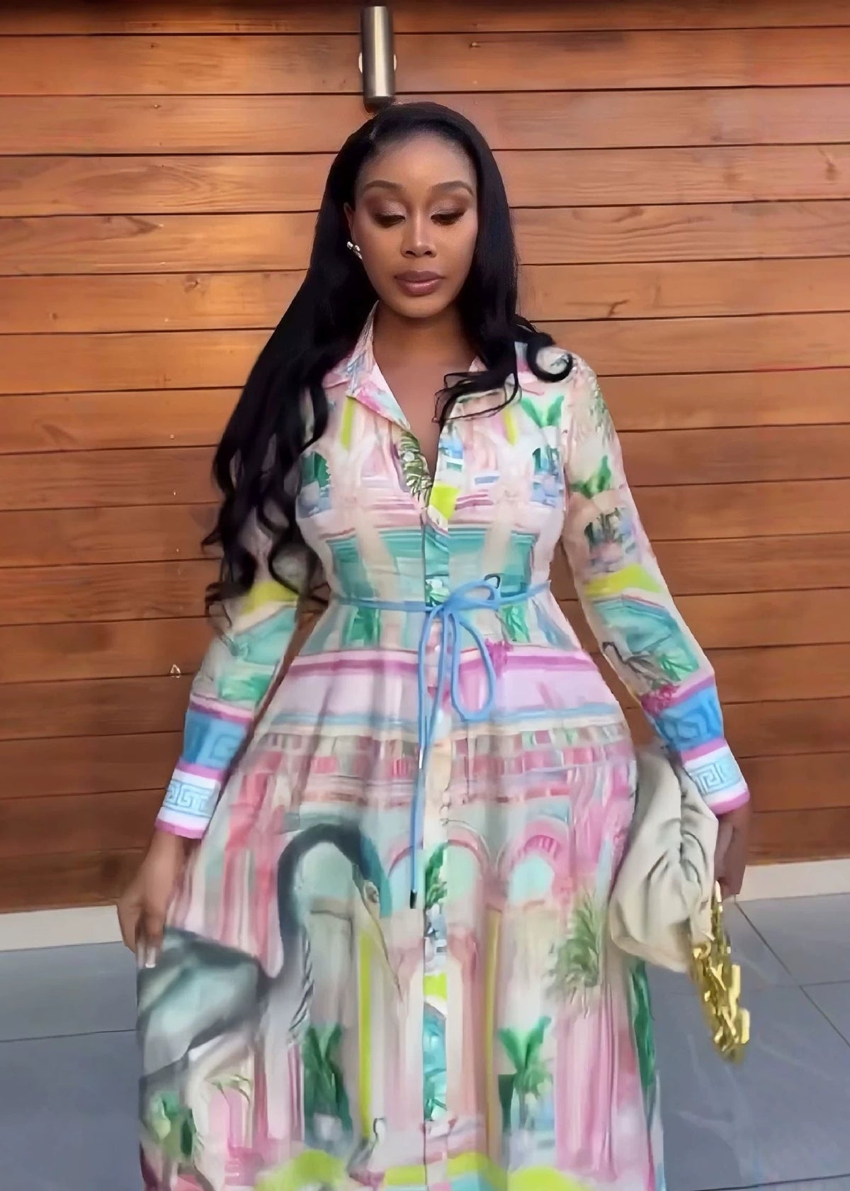 Printed Ombré Maxi Dress