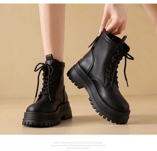 Low-cut Round-toe Ankle Boots