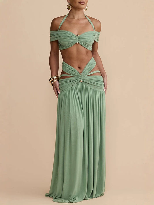 Cutout Halter 2PC Maxi Set