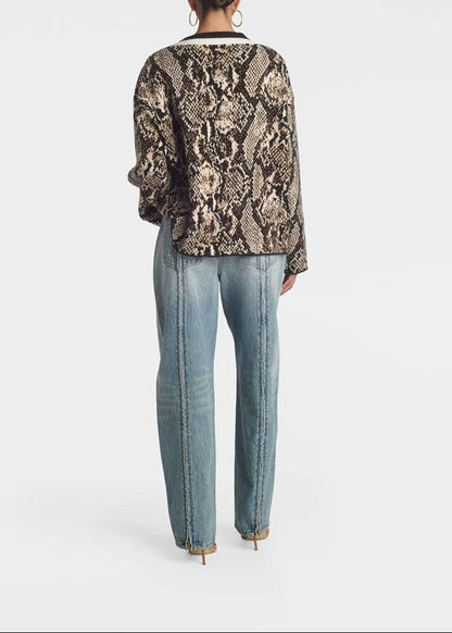 Snake Print Slouchy Cardigan