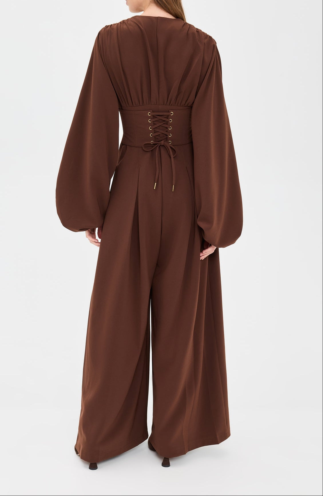 Bubble Sleeve Wide Leg Jumpsuit