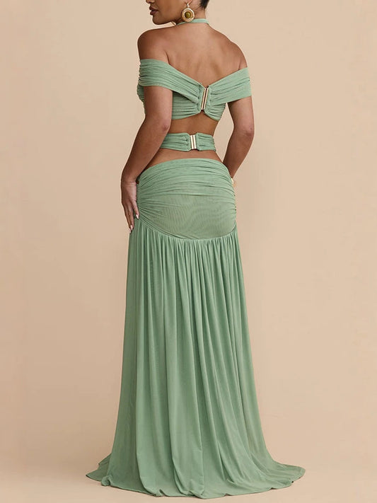 Cutout Halter 2PC Maxi Set