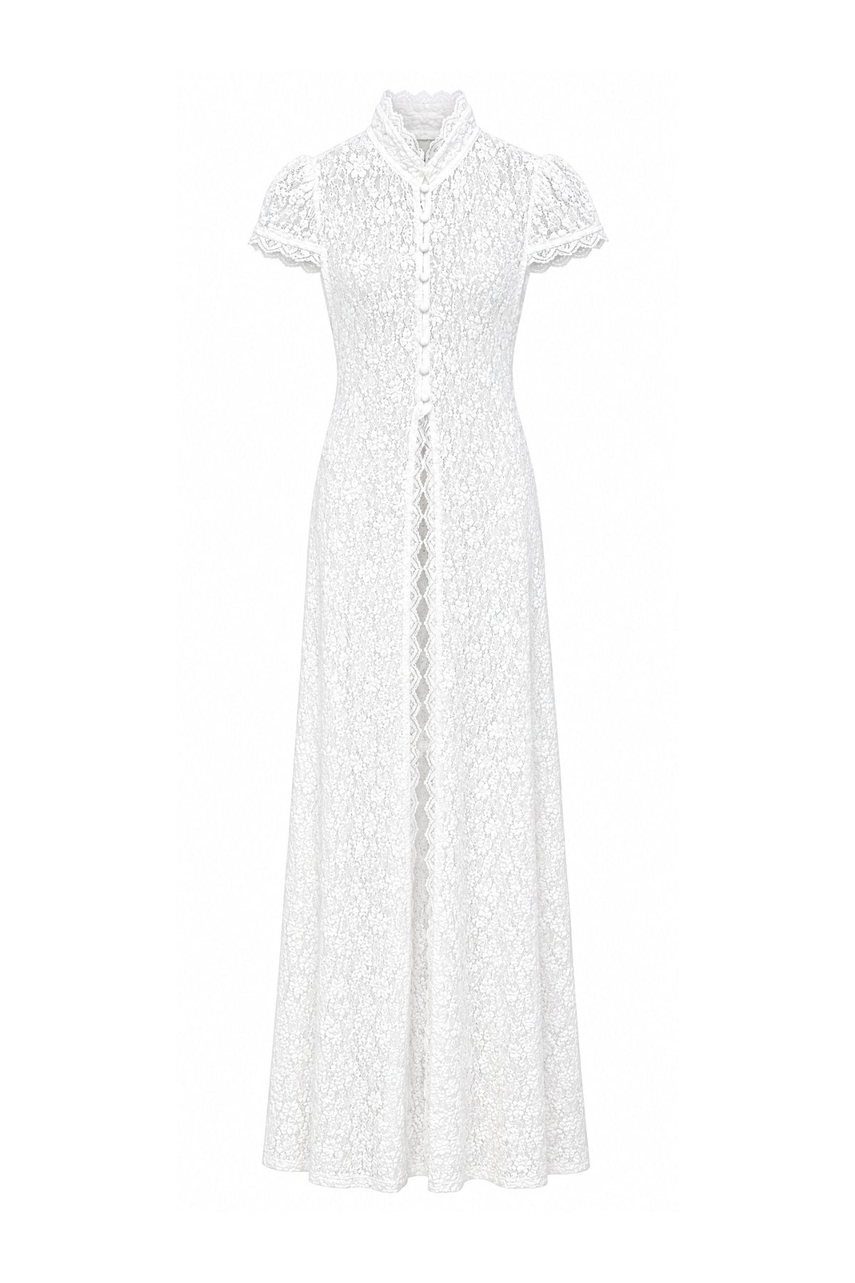 Intage Lace Stand Collar Top