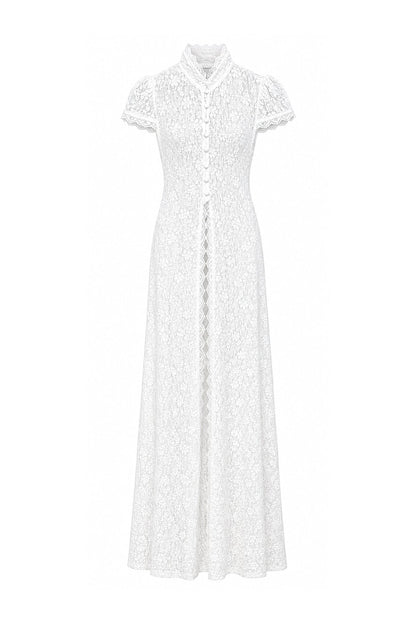 Intage Lace Stand Collar Top