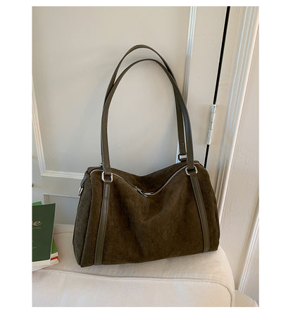 Versatile Suede Large Capacity Shoulder Bag