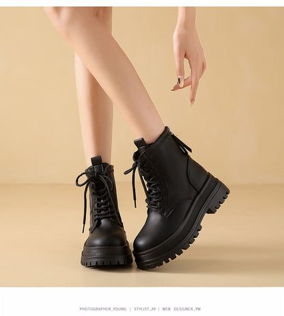 Low-cut Round-toe Ankle Boots
