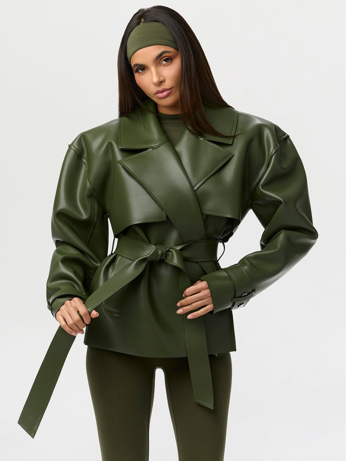 Fitted PU Leather Jacket