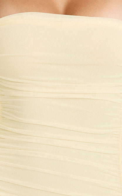 Ruched Split Flowy Maxi Dress
