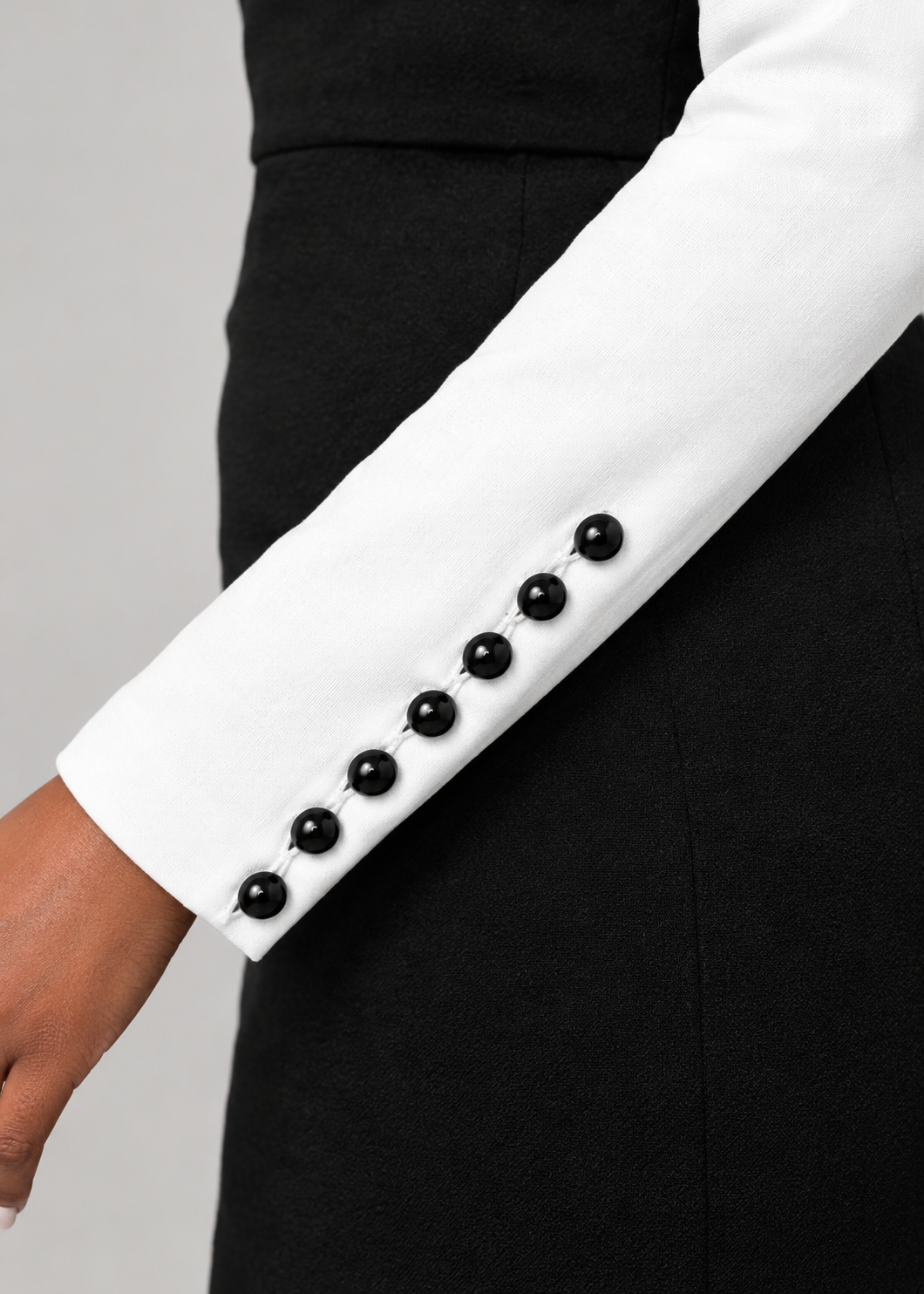 Color Block Button Bodycon Midi Dress