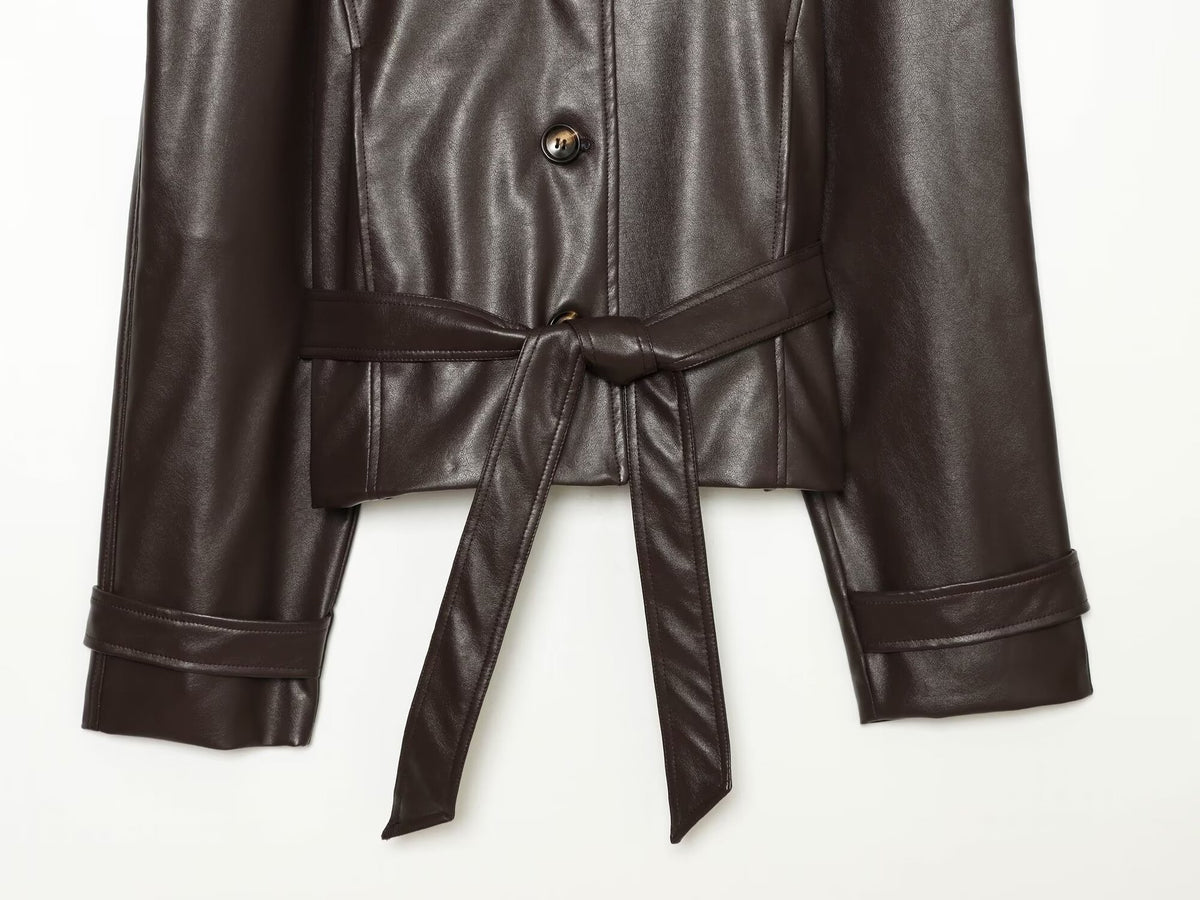 Padded-shoulder Trench-style Jacket