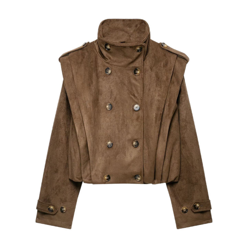Autumn 2026 New Fashion Suede Cropped Jacket