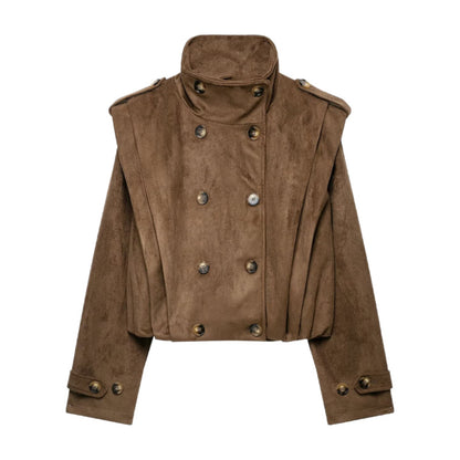 Autumn 2026 New Fashion Suede Cropped Jacket