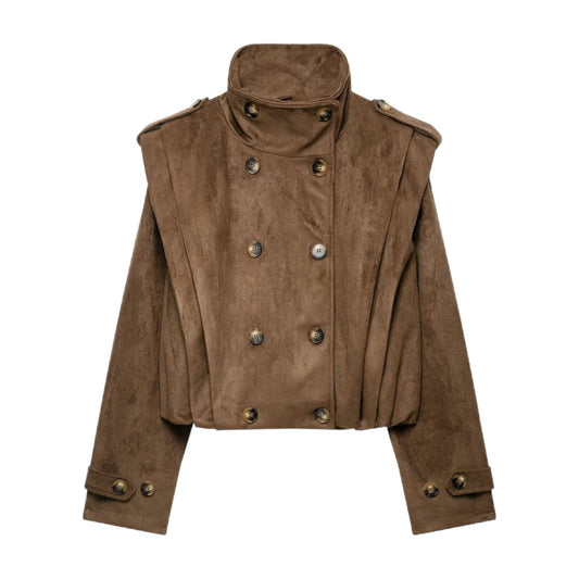 Autumn 2026 New Fashion Suede Cropped Jacket