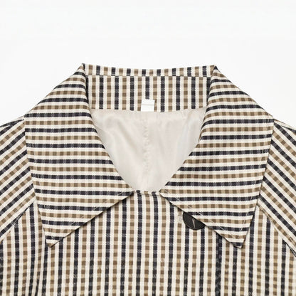 Checked Short Trench Coat