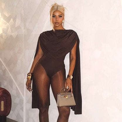 Sexy Bodysuit With A Sway Neck