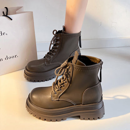 Low-cut Round-toe Ankle Boots