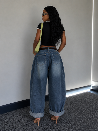 Baggy Balloon Wide-Leg Jeans