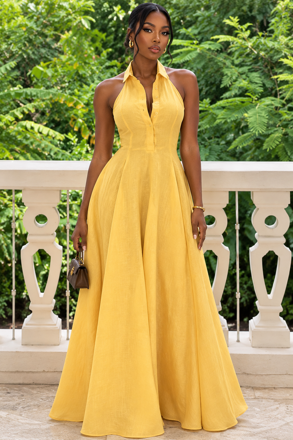 Sunny Vista Halter Gown
