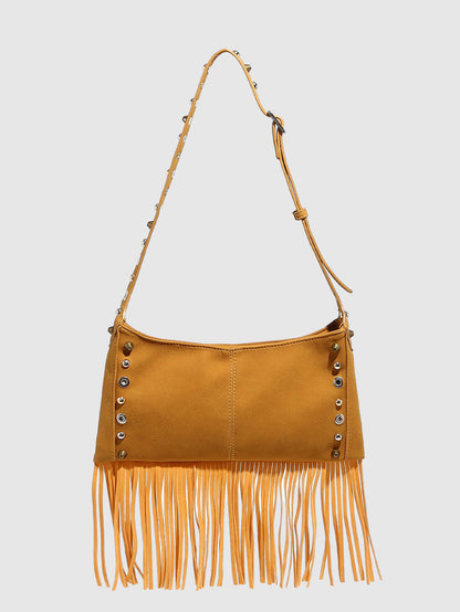 Studded Tassel Shoulder Bag