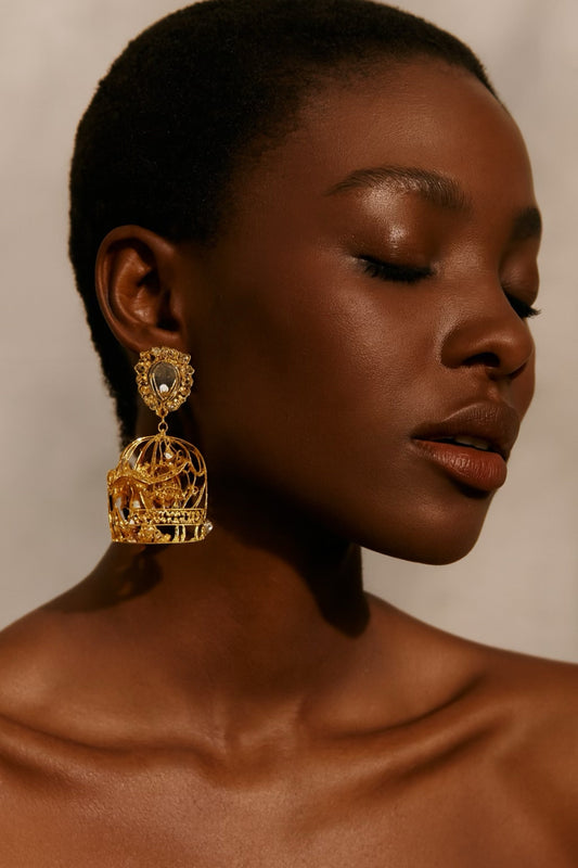 Cage oversized earrings