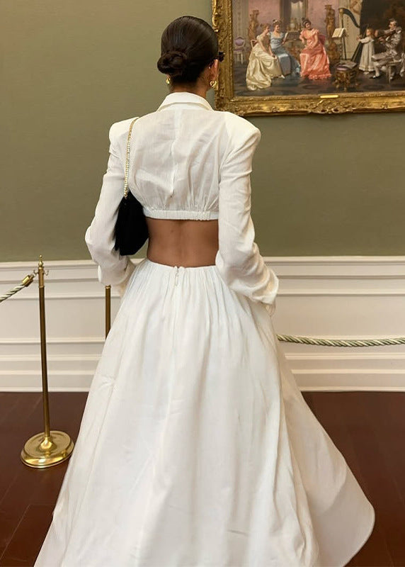 Cropped Backless Two-Piece Set