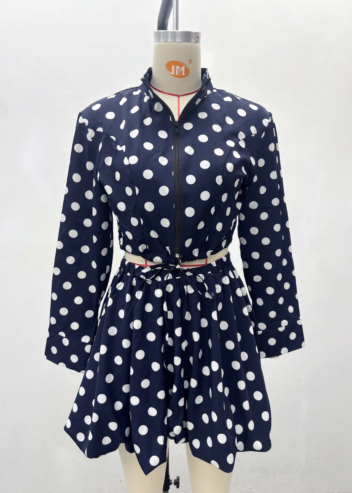 Navy Polka Dot Two-Piece Set