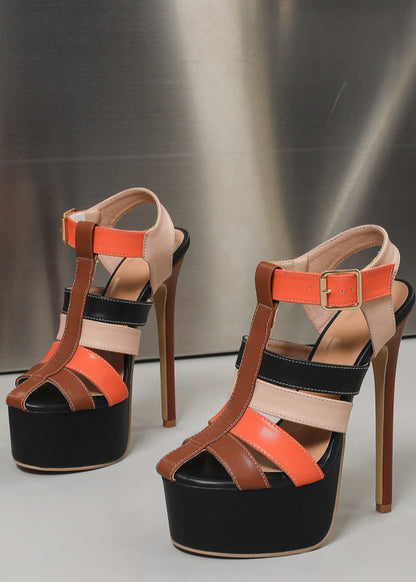 Open-toe Buckle High-heeled Sandals