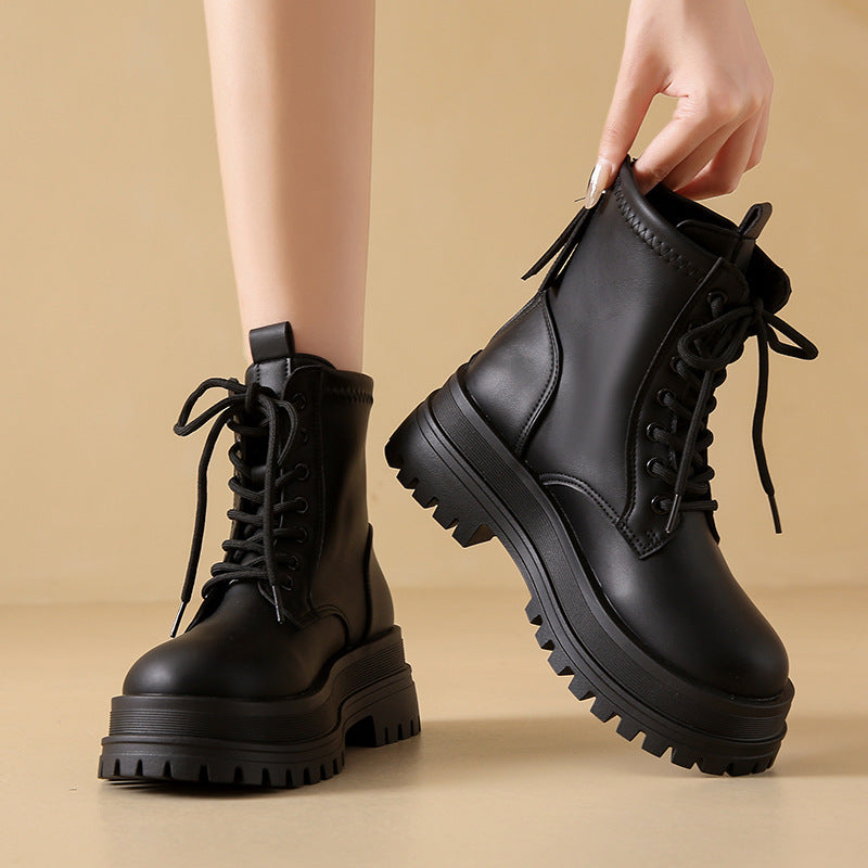 Low-cut Round-toe Ankle Boots