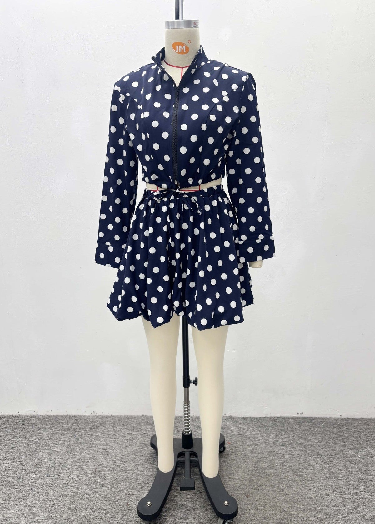 Navy Polka Dot Two-Piece Set