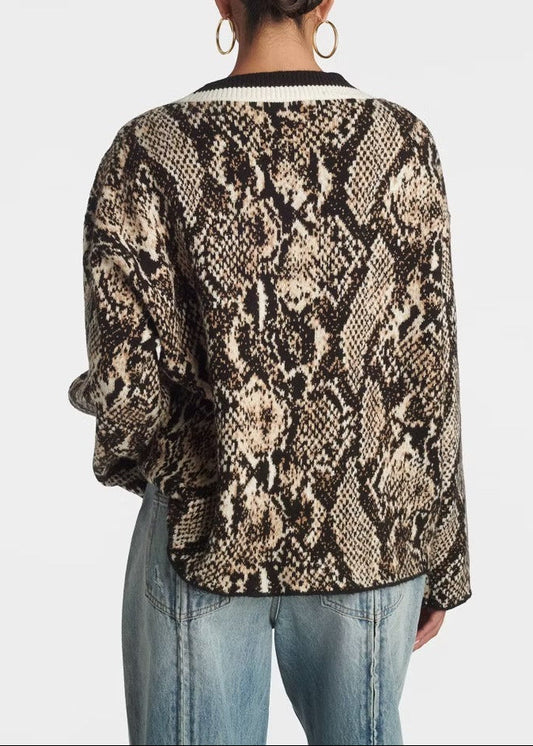 Snake Print Slouchy Cardigan