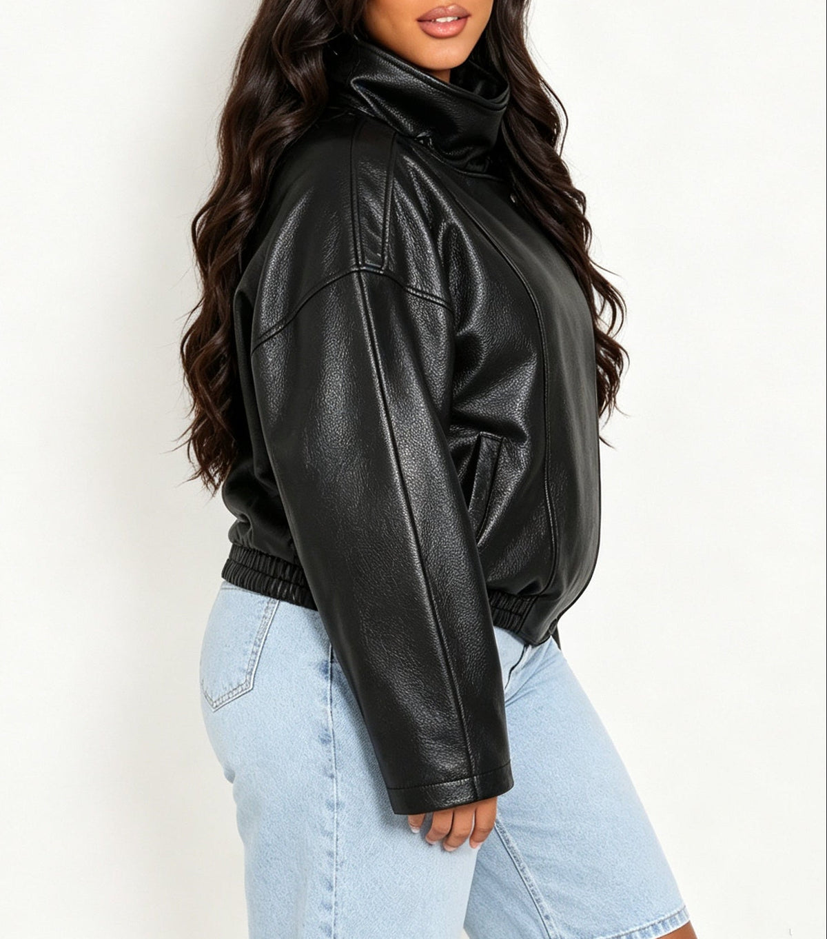 Women's Leather Aviator Jacket