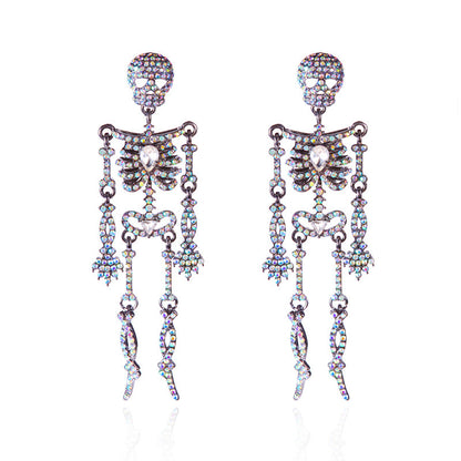 Halloween Series Rhinestone Skull Earrings