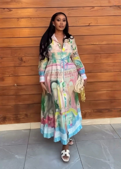 Printed Ombré Maxi Dress