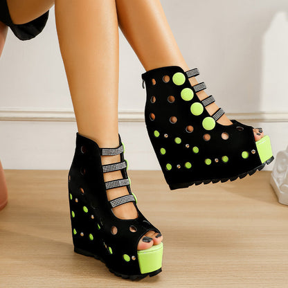 Peep-toe High-heeled Sandals