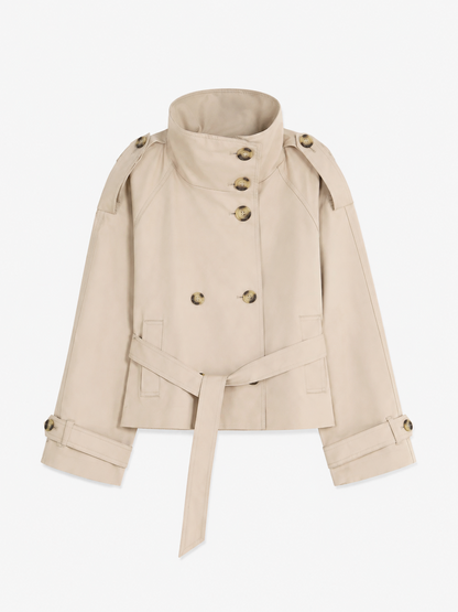 Stand Collar Double-Breasted Trench