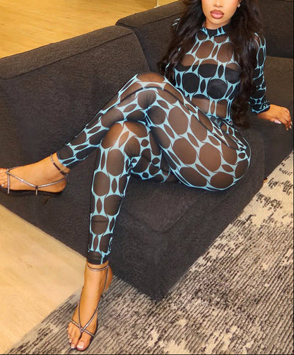 Sexy Sheer Form-fitting Pants Set