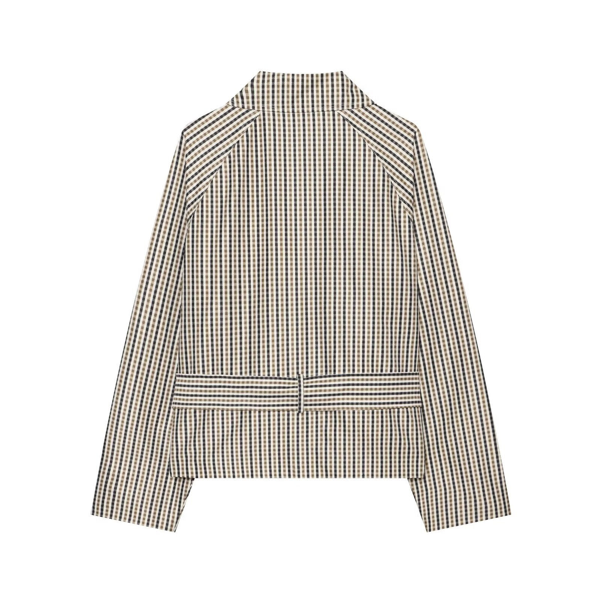 Checked Short Trench Coat