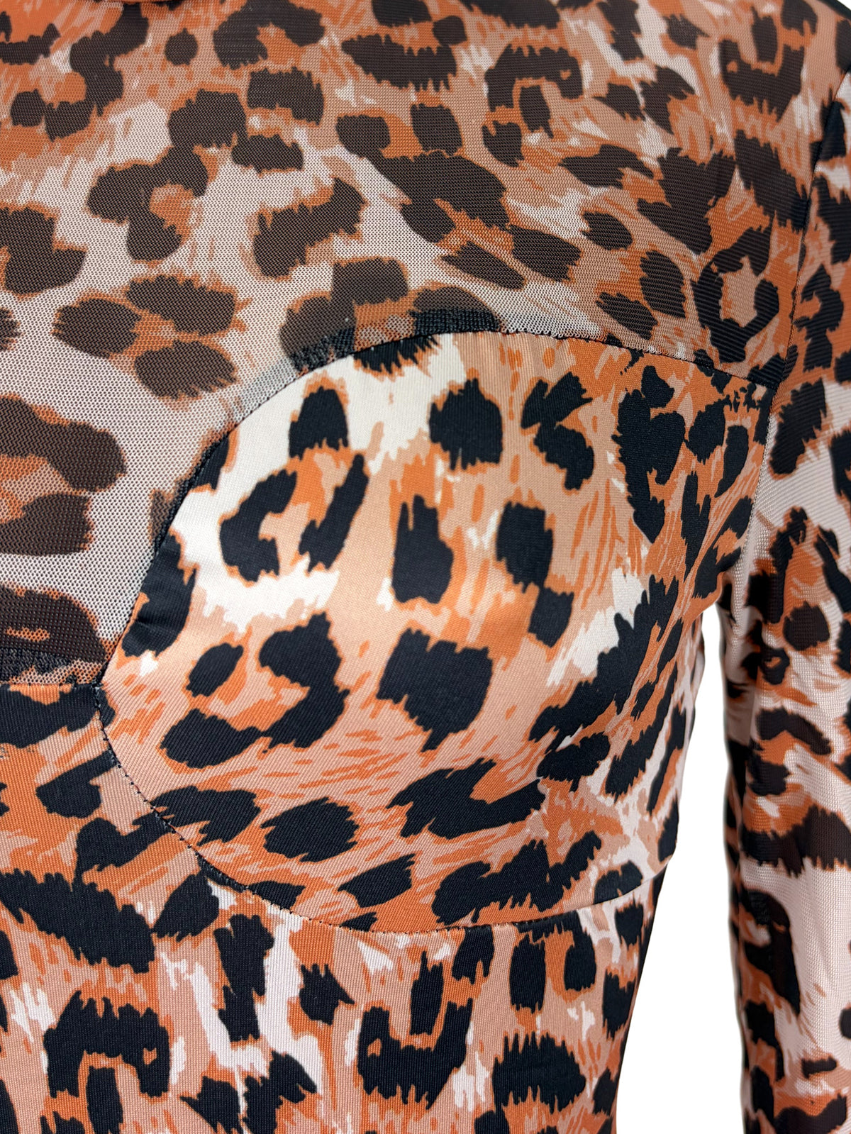 Sexy Mesh Leopard Print Jumpsuit