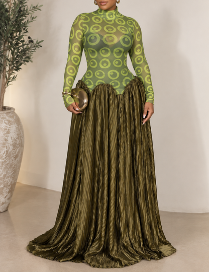 Women's Pleated Formal Dress