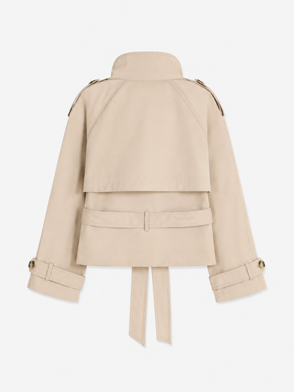 Stand Collar Double-Breasted Trench
