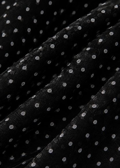 Stylish Polka-Dot Shirt with Bow Detail And Matching Long Skirt Set