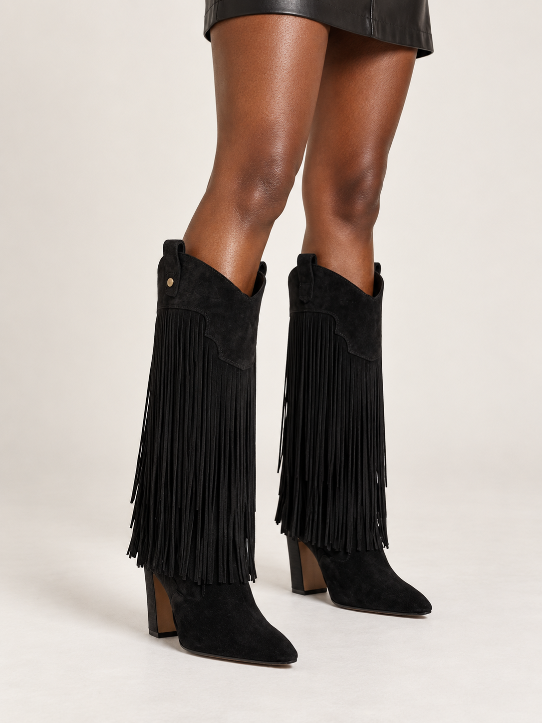 Suede Fringe Western Boots
