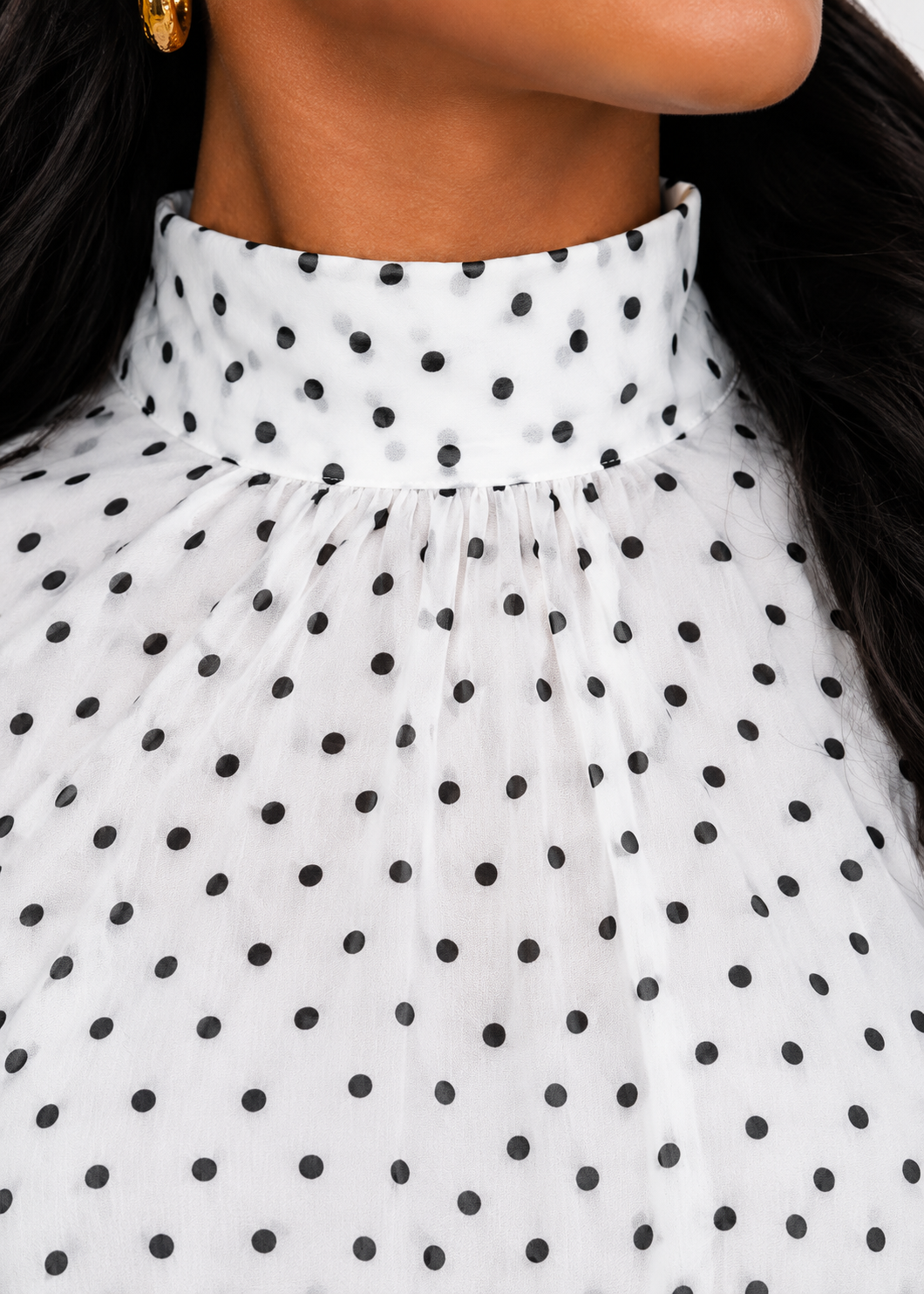 Long-sleeved Polka Dot Maxi Dress Two-piece Set