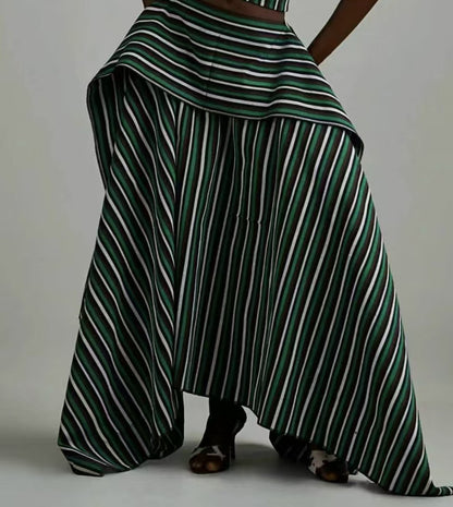 Colorful Striped Halter-neck Set