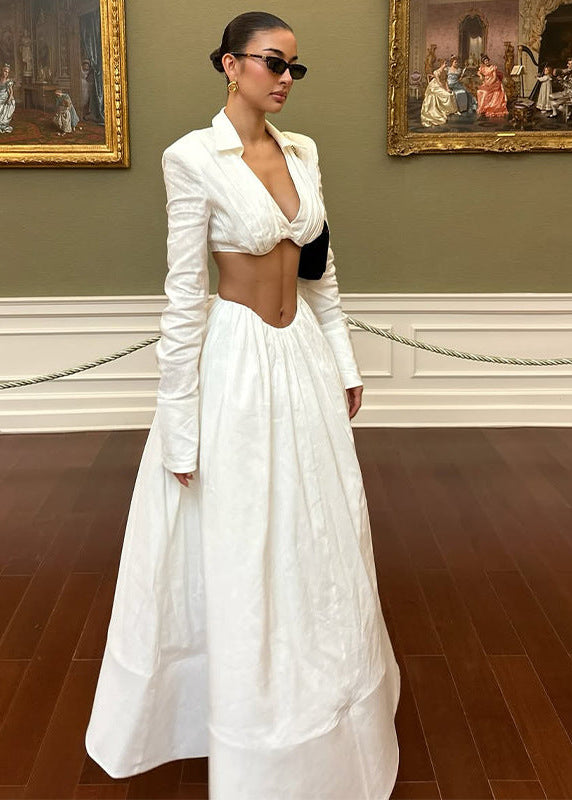 Cropped Backless Two-Piece Set