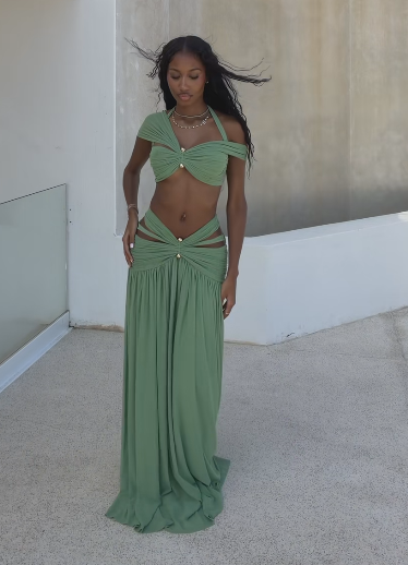 Cutout Halter 2PC Maxi Set