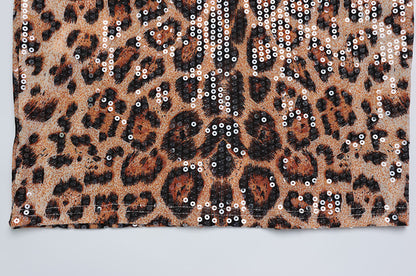 Lace And Leopard-print Sequin Camisole Dress