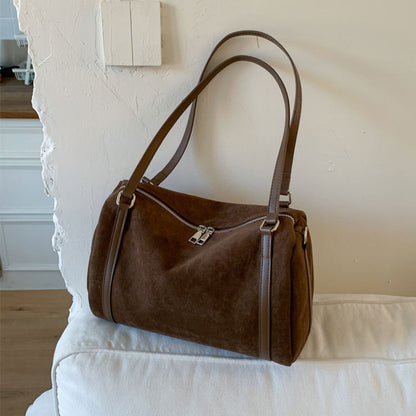 Versatile Suede Large Capacity Shoulder Bag